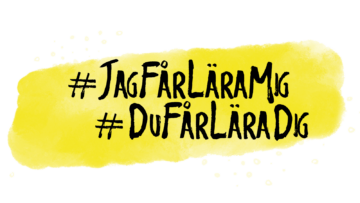 Gul yta med texten #JagFårLäraMig, #DuFårLäraDig.